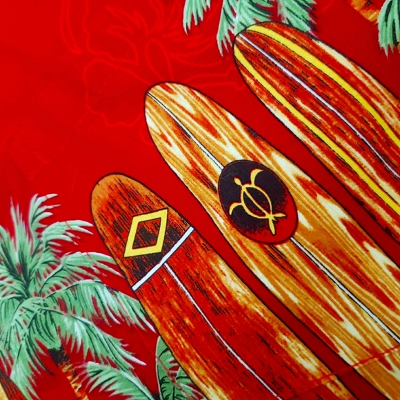 Men's XL Surfboard Floral Hawaiian Aloho Short Sleeve Button Front Shirt - Picture 5 of 5